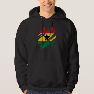 Stolz Ghanaisch Vintag Torn Ripped Ghana Flag Hum Hoodie