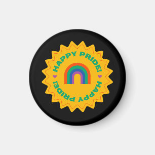 Stolz. Glücklicher Stolz. Gay Liebe, Regenbogenfar Magnet