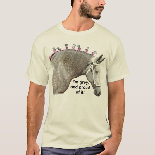 Stolz, graues Percheron Entwurfs-Pferd zu sein T-Shirt (Vorderseite)