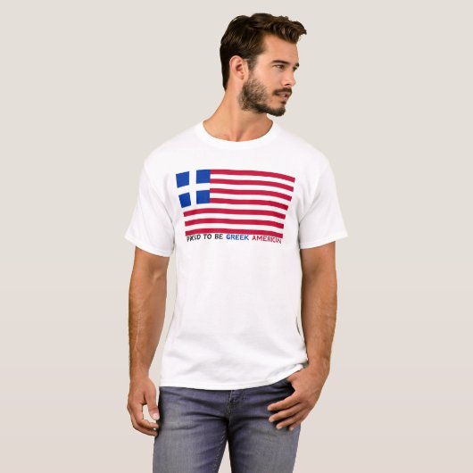 STOLZ, GRIECHISCHER AMERIKANER ZU SEIN!- "Mit Text T-Shirt (Vorne ganz)