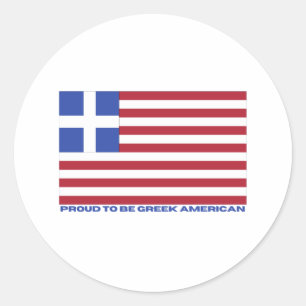 STOLZ, GRIECHISCHER AMERIKANER ZU SEIN! RUNDER AUFKLEBER