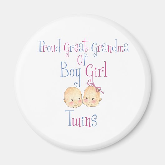 Stolz große Oma Boy Girl Twins Magnet (Vorne)