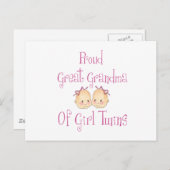 Stolz große Oma Girl Twins Postkarte (Vorne/Hinten)