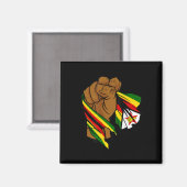 Stolz-Handfist-Flagge Simbabwes Magnet (Vorderseite/Rückseite)