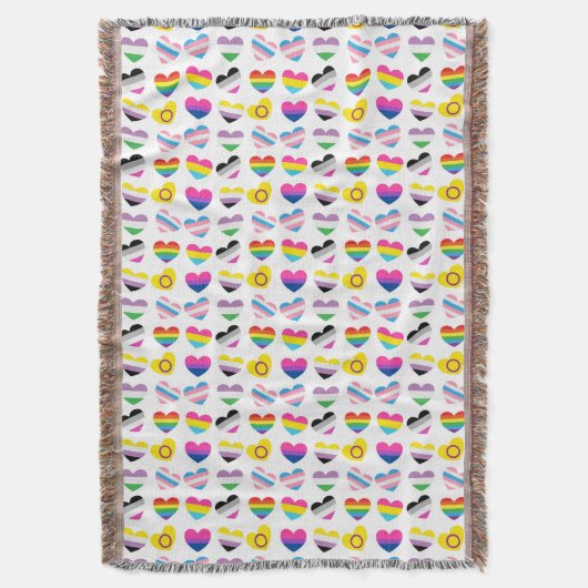 Stolz Hearts Throw Decke (Vorderseite Vertikal)