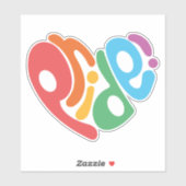 "Stolz" Herz-Shaped Typografy Design Aufkleber (Blatt)