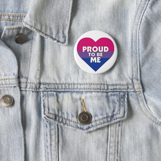 Stolz, ich bin ein bi (bisexuelles) Stolzenherz zu Button (Beispiel)