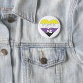 Stolz, ich bin ein nicht binäres Stolperflagge Button (Beispiel)