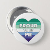 Stolz, ich LGBTQ Gay Men Stolz Herz Button (Vorne & Hinten)