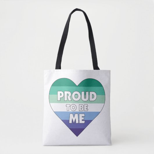 Stolz, ich LGBTQ Gay Men Stolz Herz Tasche (Vorderseite)