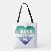 Stolz, ich LGBTQ Gay Men Stolz Herz Tasche (Rückseite)