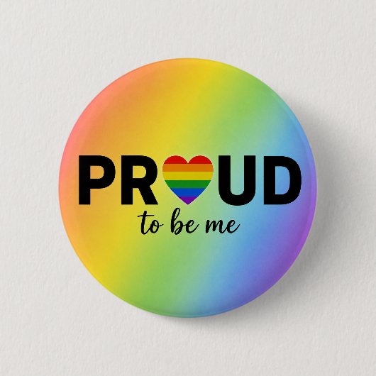 STOLZ, ICH SELBST Regenbogen-LGBTQ+-Pride-Monat Button (Vorderseite)
