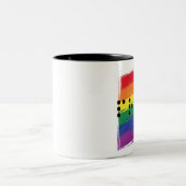 Stolz in Blindenschrift Zweifarbige Tasse (Mittel)