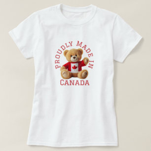 Stolz in Kanada mit Teddybär hergestellt T-Shirt
