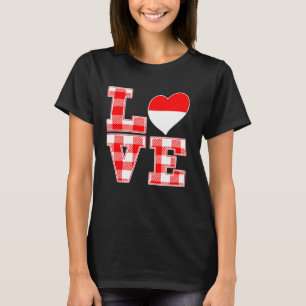 Stolz, Indonesier I Liebe Indonesien Flaggen Herz T-Shirt