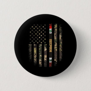 Stolz Irakkrieg Veteran Camouflage US Flag Ribbon Button