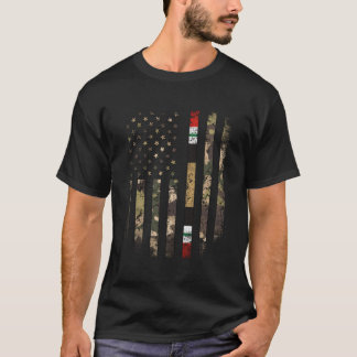 Stolz Irakkrieg Veteran Camouflage US Flag Ribbon T-Shirt