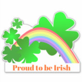 Stolz, irisch, Kleeblätter und Regenbogen, Kontur Aufkleber (Vorderseite)