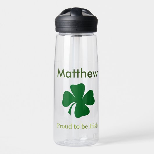 Stolz, irisch zu sein Shamrock-Wasserflasche Trinkflasche (Vorne)