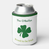 Stolz, irisches Personalisiertes Kleeblatt kann kü Dosenkühler (Kanne Vorderseite)