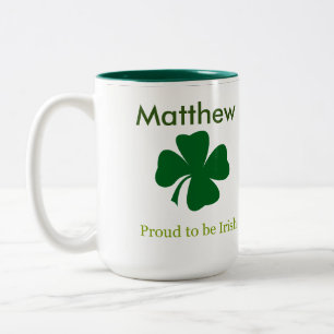 Stolz, irisches personalisiertes zweifarbige tasse