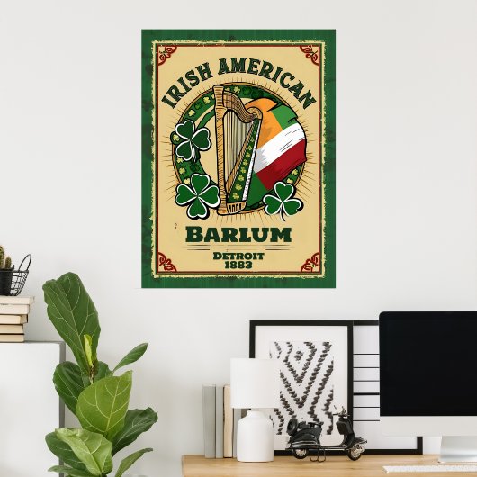 Stolz Irish American St. Patrick's Day Poster (Heimbüro)