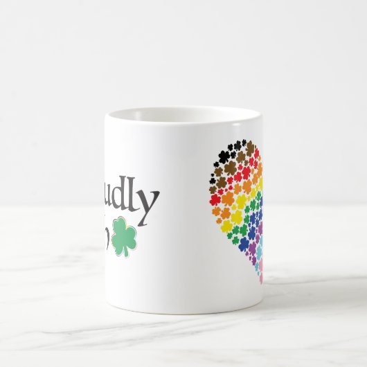 Stolz Irish Rainbow Kleeblatt Herz Kaffeetasse (Mittel)