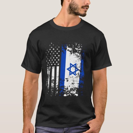 Stolz israelische USA Flagge Patriotic Pride Ameri T-Shirt (Vorderseite)