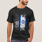 Stolz israelische USA Flagge Patriotic Pride Ameri T-Shirt (Vorderseite)