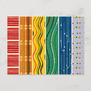 Stolz japanische Holzschnitt Textile Muster Postkarte