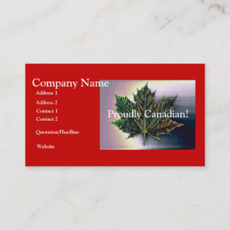 Stolz Kanadier!-Ahornleaf Visitenkarte