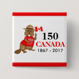 Stolz kanadischer Biber 150 Jahrestag Button