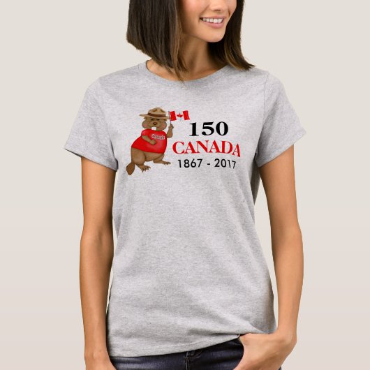 Stolz kanadischer Biber 150 Jahrestag T-Shirt (Vorderseite)