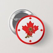 Stolz kanadischer Biber Button (Vorne & Hinten)