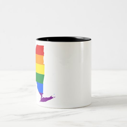 STOLZ-KARTE NEW- YORKStaats-LGBTQ Zweifarbige Tasse (Mittel)