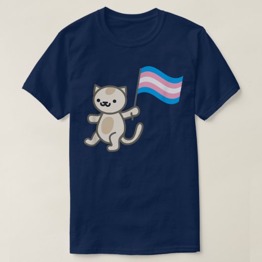 Stolz-Katze mit Transgender-Flag T-Shirt (Design vorne)