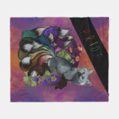 Stolz Kitsune und Columbine-Blume Fleecedecke (Vorderseite (Horizontal))