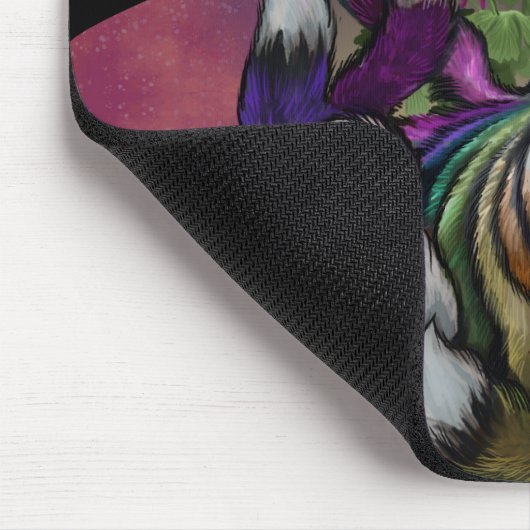 Stolz Kitsune und Columbine-Blume Mousepad (Ecke)