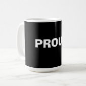 Stolz – Kühnes Minimal Statement Design Kaffeetasse (Vorderseite Links)