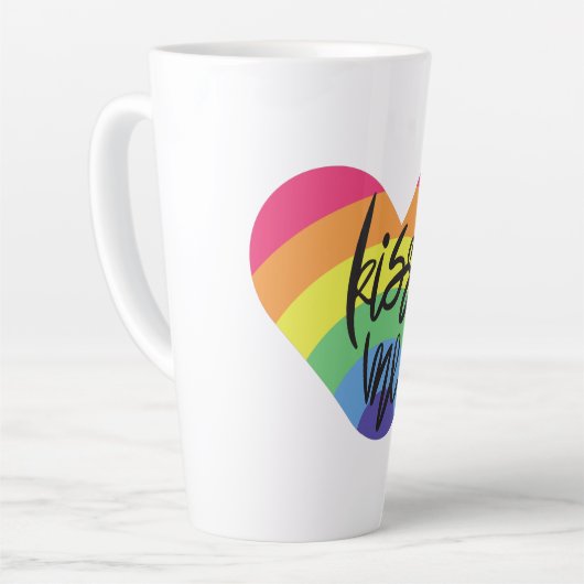 Stolz, küss mich. Liebe ist fair. Latte Tasse (Linke Ecke)