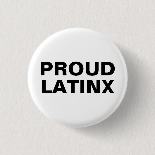 Stolz Latinx weiß und schwarz Button (Vorderseite)