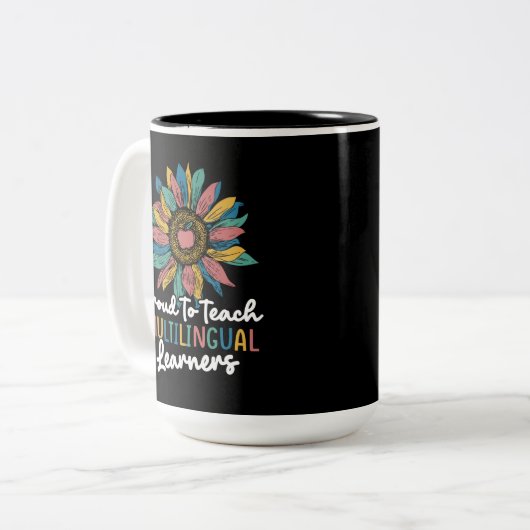 Stolz lernen mehrsprachige Lerner Zweifarbige Tasse (Vorderseite Links)