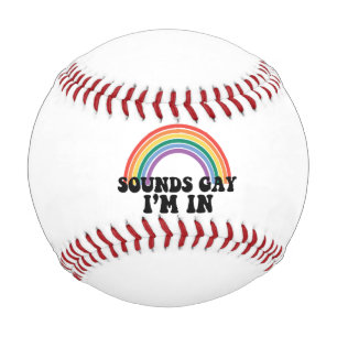 Stolz LGBT klingt schwul Gay Ich bin im Regenbogen Baseball