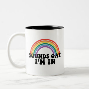 Stolz LGBT klingt schwul Gay Ich bin im Regenbogen Zweifarbige Tasse
