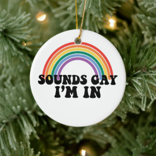 Stolz LGBT klingt schwul ich bin in schwuler Regen Keramik Ornament