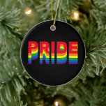 Stolz lgbt lgbtq que Gay Regenbogen schwarz Keramik Ornament<br><div class="desc">Pride lgbt lgbtq que Gay Regenbogen Retrofarben Schwarze Keramik Ornament</div>