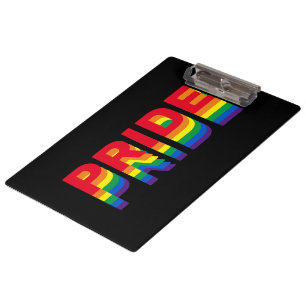 Stolz lgbt lgbtq que Gay Regenbogenfarben schwarz Klemmbrett