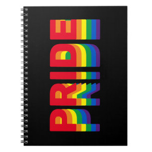 Stolz lgbt lgbtq que Gay Regenbogenfarben schwarz Notizblock