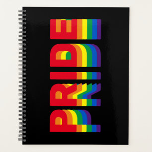 Stolz lgbt lgbtq que Gay Regenbogenfarben schwarz Planer