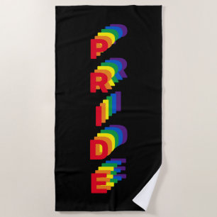 Stolz lgbt lgbtq que Gay Regenbogenfarben schwarz Strandtuch